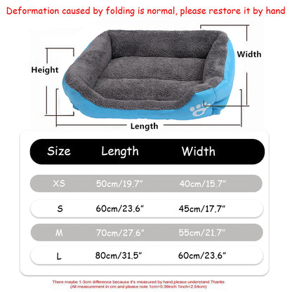 Colorful Square Pet House – Soft & Waterproof Bed
