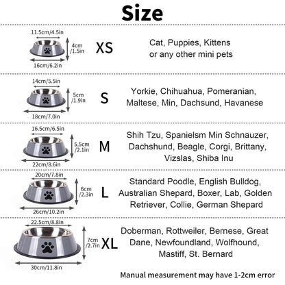 Stainless Steel Pet Food Bowl – Durable & Anti-Fall