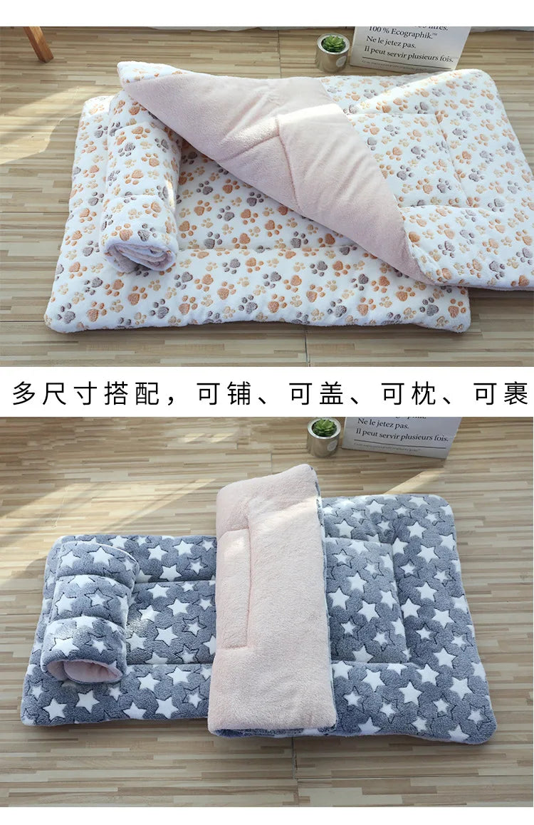 Double-Sided Plush Pet Mat – Cozy Bed & Blanket