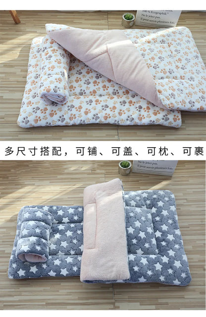 Double-Sided Plush Pet Mat – Cozy Bed & Blanket