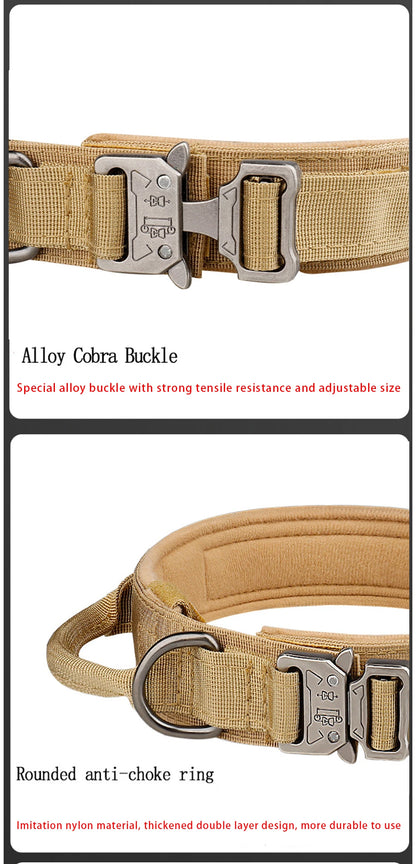 Tactical Nylon Dog Collar – Metal Buckle for Medium & Large Dogs