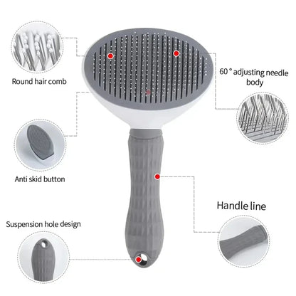 Self-Cleaning Pet Hair Remover Brush – Dog & Cat Grooming Tool